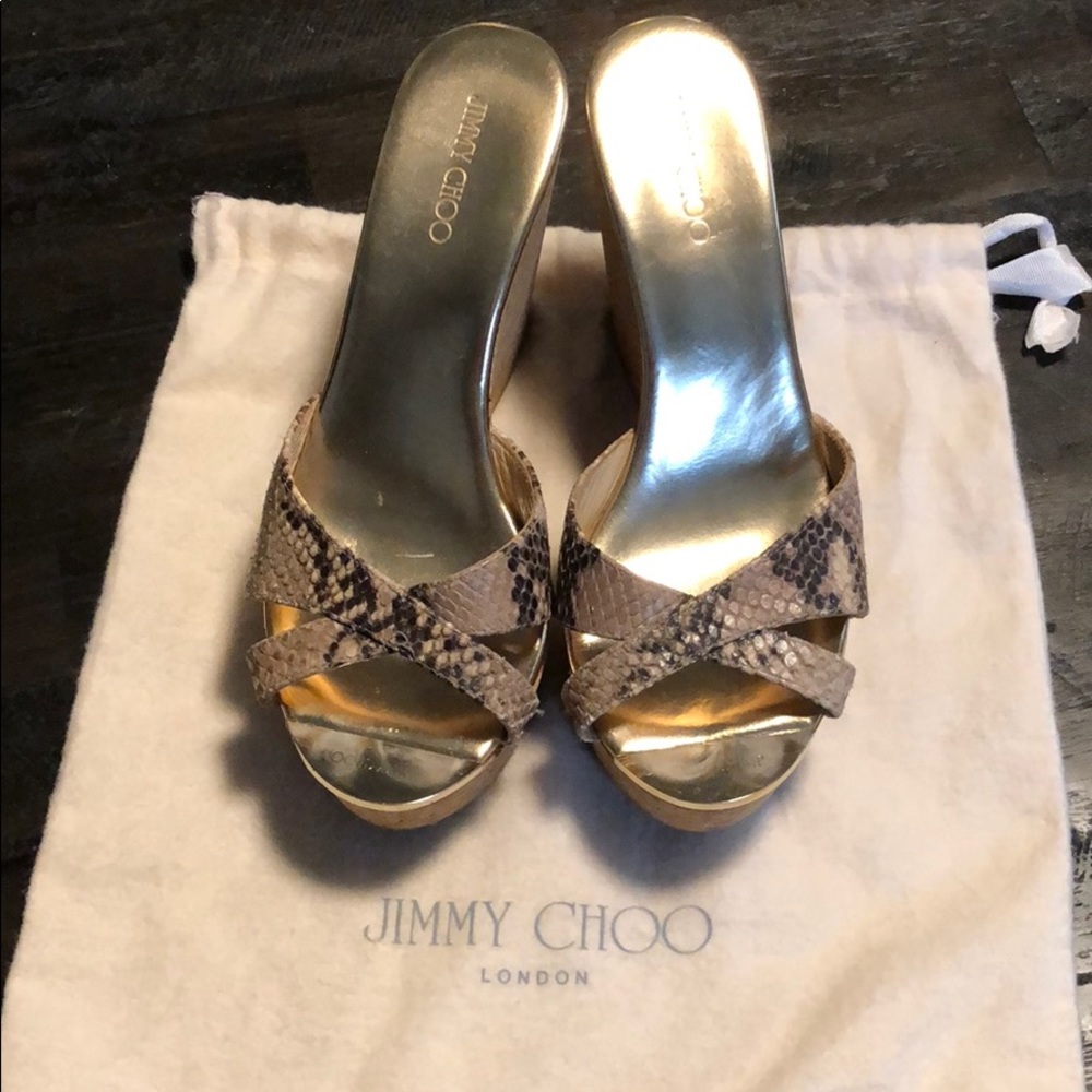 Jimmy Choo Tan Sandals with Stiletto Heel